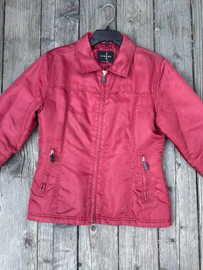 Chroma Sport Red Jacket Quilted Lined Zipped Pockets Women’s M/L